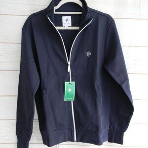 NWT MEN'S FLINT PARK NAVY BLUE COURT SOFT ATHLEISURE ZIP FRONT JACKET SZ S $88